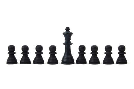 chess piece isolated on white background advising to strategic behaviorの写真素材