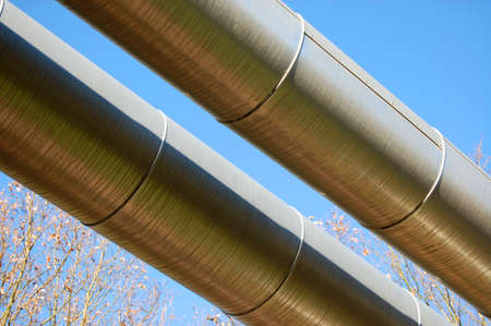 pipes of an industrial oil pipeline for the transport of oilの写真素材