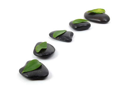 zen stones isolated on a white backgroundの写真素材