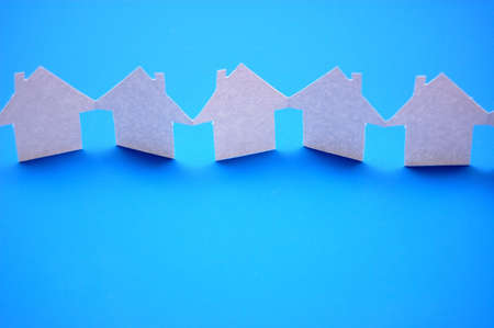 paper houses or homes showing a concept for real estate の写真素材