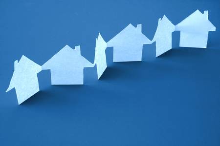 paper houses or homes showing a concept for real estate の写真素材