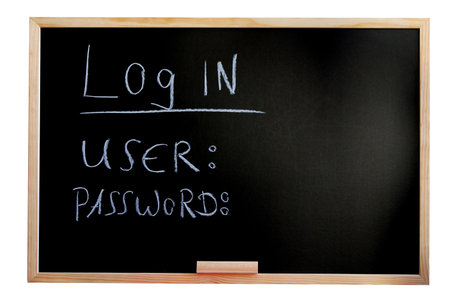 blackboard isolated on white background showing a internet concept