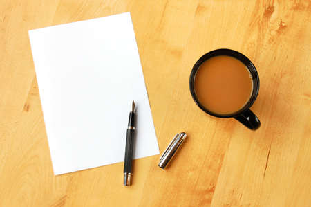 business still life with empty sheet paper for copyspace の写真素材