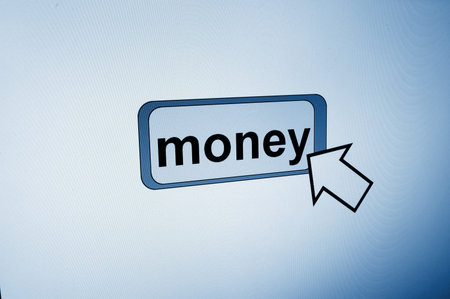 business button in the internet on a LCD displayの写真素材