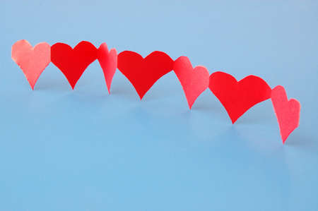 isolated red hearts showing a concept of loveの写真素材