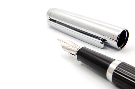 business fountain pen isolated on white backgroundの写真素材