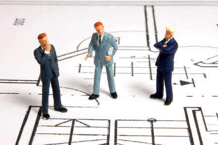 meeting of business man on architecture backgroundの写真素材