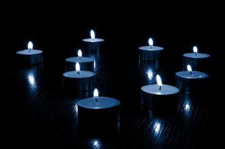 romantic candles showing wellness or zen conceptの写真素材