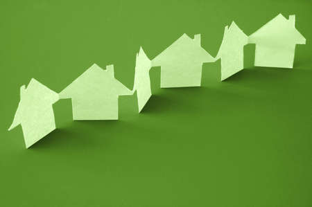 paper houses or homes showing a concept for real estate の写真素材
