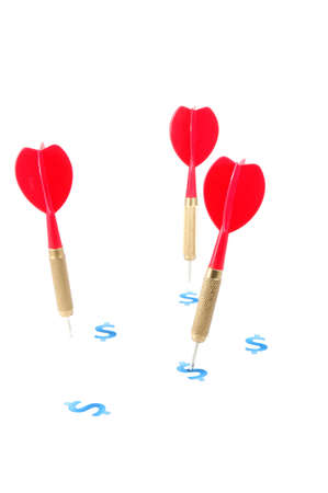 successful dart arrow hit the target or the objective or goalの写真素材