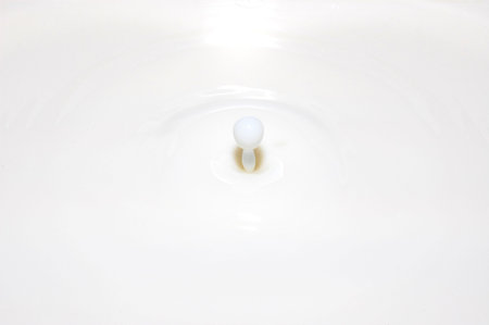 drop of milk splashes into fresh milk