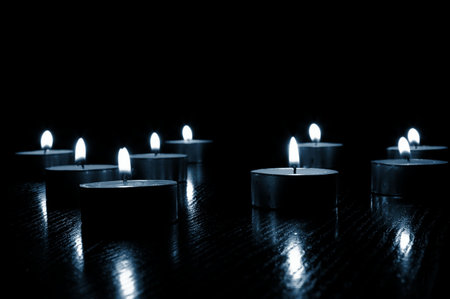 romantic candles showing wellness or zen concept