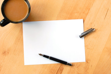 business still life with empty sheet paper for copyspace 