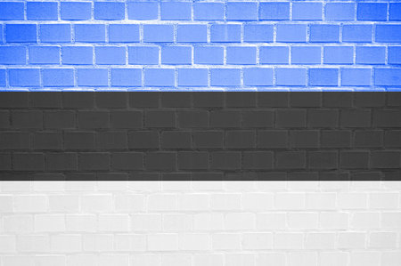 flag painted on a brickwall can be used as background                           の写真素材