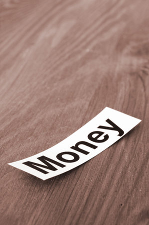 word money on sheet of paper showing success concept                                    の写真素材