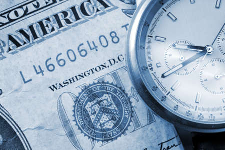business success concept with watch and money                                    の写真素材