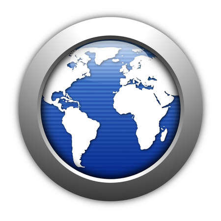 globe or world map in a button illustrationの写真素材