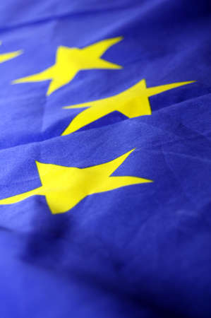 eu or european union flag in blue with yellow stars                               の写真素材