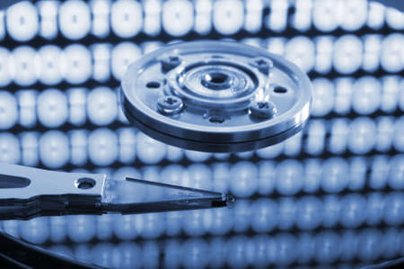 hard disc drive or hdd with data from a computerの写真素材