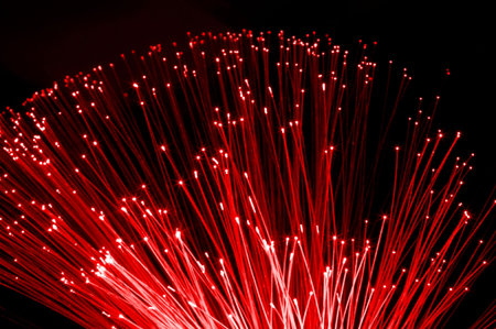 fiber optics cable from modern computer comminication technology                                    