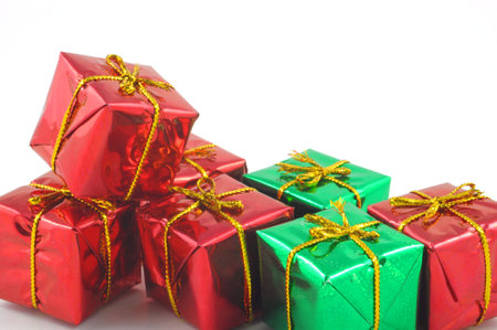 xmas or christmas present box isolated on white background