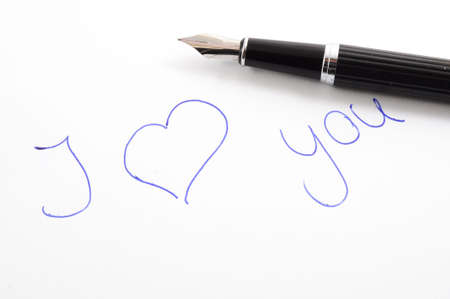 i love you message on paper with panの写真素材