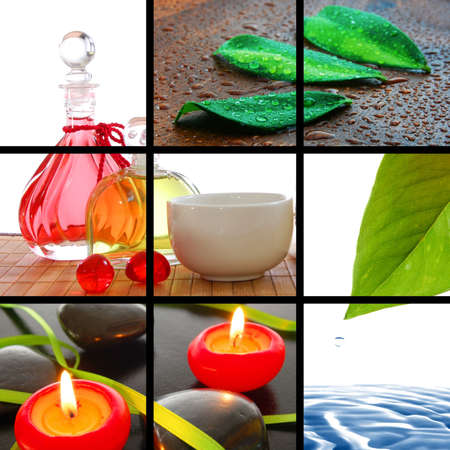 spa or wellness concept  with images in collage の写真素材