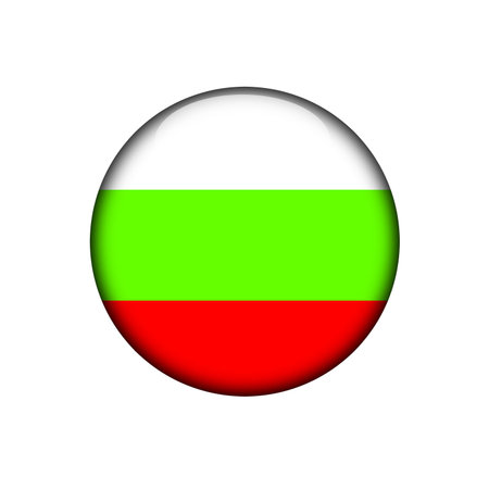 bulgaria button flag sign or badge for websiteの写真素材