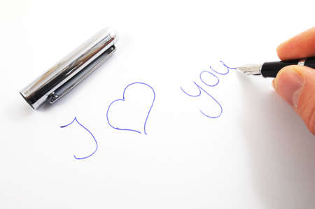 i love you message on paper with panの写真素材