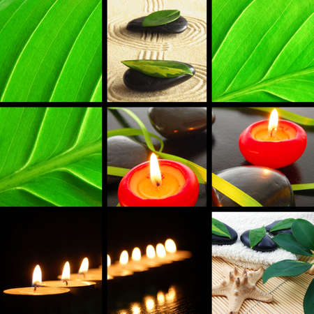 spa or wellness concept  with images in collage の写真素材