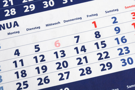 business time concept with calendar in blue