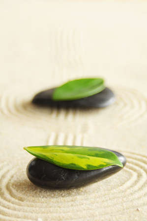 stones and sand in a peaceful still lifeの写真素材