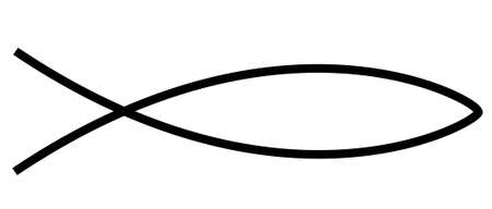 christian fish illustration showing religion or church conceptの写真素材