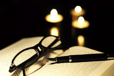 book in church or library with copyspace for text messageの写真素材