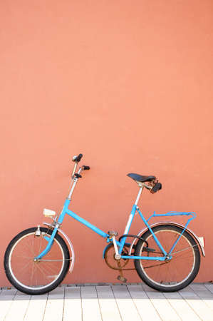 bike or bicycle on a wall with copyspace for text messageの写真素材