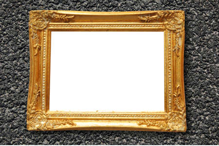 old blank and empty image frame with white copyspace の写真素材