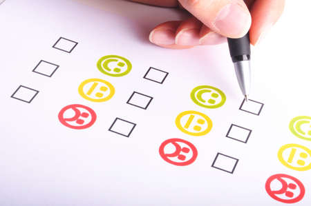 customer satisfaction questionnaire showing marketing or business conceptの写真素材