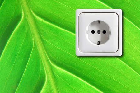 green power supply concept showing nature conceptの写真素材