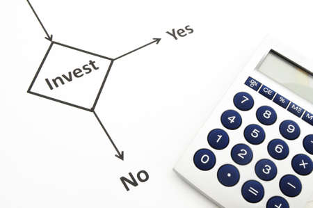 investment and flowchart showing business or finance conceptの写真素材