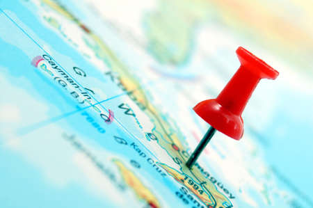 pin and map with copyspace showing travel conceptの写真素材