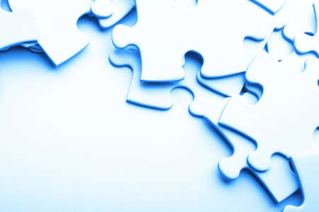 blue puzzle and copyspace for your text messageの写真素材