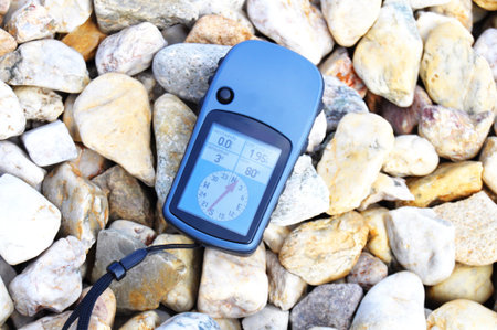 gps navigation or geocaching concept with copyspace