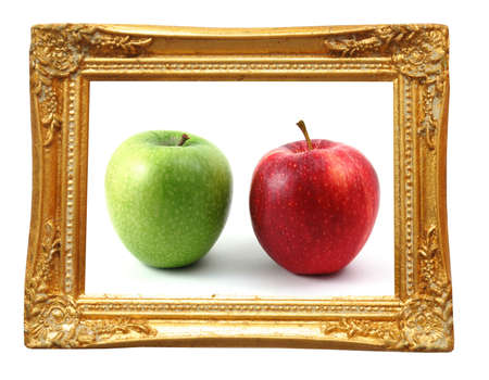 healthy apple in frame showing food or art conceptの写真素材