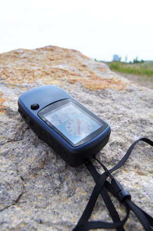 gps navigation or geocaching concept with copyspaceの写真素材