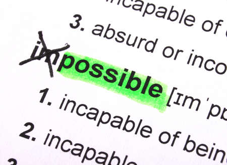 possible concept with word impossible in dictionaryの写真素材