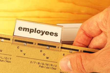 employess word on business office folder shopwing job hiring or work conceptの写真素材