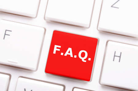 faq frequently asked questions key on computer keyboardの写真素材