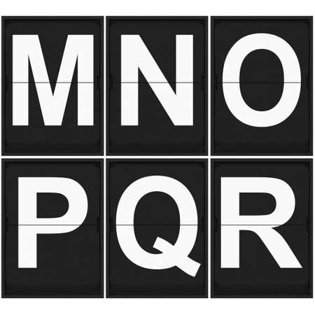 flip clock letters M N O P Q Rの写真素材