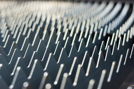 Pattern of metallic in triangle shape textured background. Design of metal with light Texture from Robotic machine vision system in factory.の写真素材