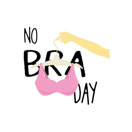 no bra international day 13 oct ,illustration vectorのイラスト素材